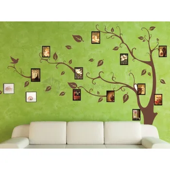 Samolepící dekorace Dekorace-steny.cz - Samolepka - Fotorámeček rodinný strom, Střední - 325