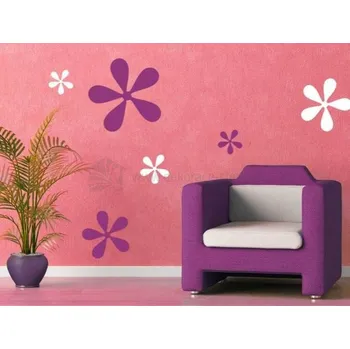 Samolepící dekorace Dekorace-steny.cz - Barevný květinový set - 40 Velikost motivu: 2 ks - 30 x 30 cm, 6 ks - 20 x 20 cm, 8 ks - 15 x 15 cm