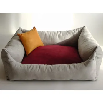 Pelíšek pro psa DELUXE Pelíšek pro psa - stříbrná / bordo / oranžová