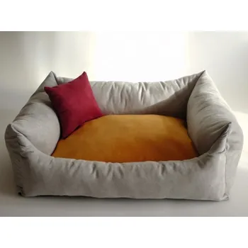 Pelíšek pro psa DELUXE Pelíšek pro psa - stříbrná / oranžová / bordo