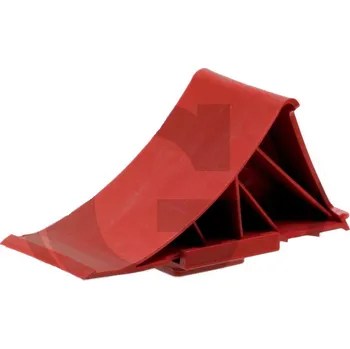 Zakládací klín pod kola plastový červený pro nápravy do 1600 kg s držákem