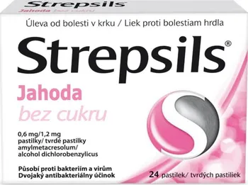 Lék na bolest v krku Strepsils jahoda 24 pastilky