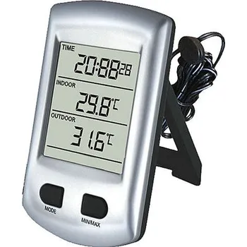 Hodiny DIGITÁLNÍ TEPLOMĚR IN/OUT + HODINY ŘÍZENÉ DCF SIGNÁLEM