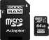 Paměťová karta Goodram microSDXC 64 GB Class 10 UHS-I U1 + SD adaptér (SDU16GHC10AGRR9)