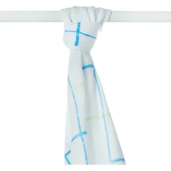 XKKO bambusová osuška BMB cyan squares 90x100cm