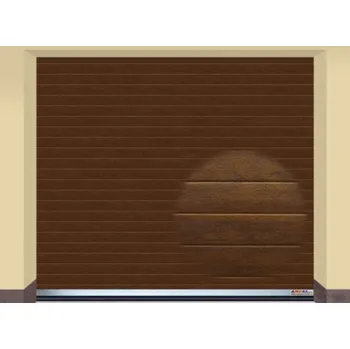 Garážová vrata AMPEL s.r.o. Sekční garážová vrata TMAVÝ DUB L 255×225 cm s elektrickým pohonem - Montáž do rodinného domu - 3 000 Kč