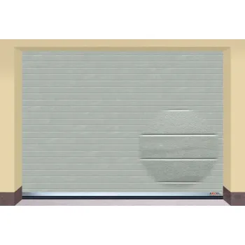 Garážová vrata AMPEL s.r.o. Sekční garážová vrata STŘÍBRNÁ RAL 9006 L 305×225 cm s elektrickým pohonem - Montáž do rodinného domu - 3 000 Kč