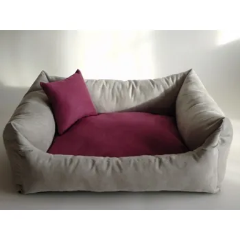 Pelíšek pro psa DELUXE Pelíšek pro psa - stříbrná / červená – malinová / červená – malinová