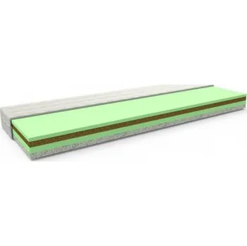 Matrace XXL - MPO, pěnová matrace s kokosovým vláknem + DÁREK anatomický polštář 90 x 195 cm ATYPICKÝ ROZMĚR, Damašek prošitý dutým vláknem - ekonomický potah