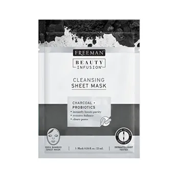 Pleťová maska Freeman Beauty Infusion Čisticí látková maska Aktivní uhlí a probiotika 25 ml