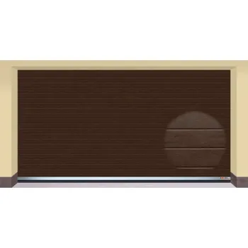 Garážová vrata AMPEL s.r.o. Sekční garážová vrata HNĚDÁ RAL 8014 L 405×215 cm s elektrickým pohonem - Montáž do rodinného domu - 3 500 Kč