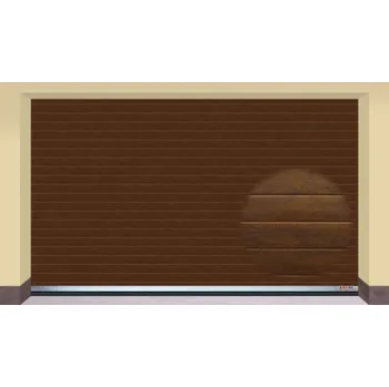 Garážová vrata AMPEL s.r.o. Sekční garážová vrata TMAVÝ DUB L 355×215 cm s elektrickým pohonem - Montáž svépomocí