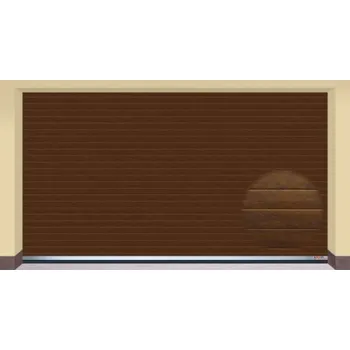 Garážová vrata AMPEL s.r.o. Sekční garážová vrata TMAVÝ DUB L 455×255 cm s elektrickým pohonem - Montáž svépomocí