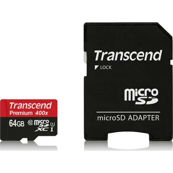 Paměťová karta Transcend Premium microSDXC 64 GB UHS-I U31 + SD adaptér (TS64GUSDU1)