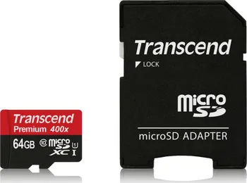Paměťová karta Transcend Premium microSDXC 64 GB UHS-I U31 + SD adaptér (TS64GUSDU1)