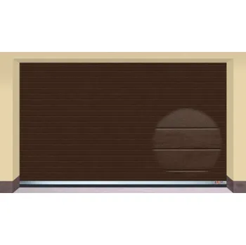 Garážová vrata AMPEL s.r.o. Sekční garážová vrata HNĚDÁ RAL 8014 L 355×215 cm s elektrickým pohonem - Montáž svépomocí