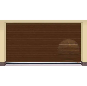 Garážová vrata AMPEL s.r.o. Sekční garážová vrata TMAVÝ DUB L 405×225 cm s elektrickým pohonem - Montáž do rodinného domu - 3 500 Kč