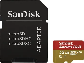 Paměťová karta SanDisk Extreme Plus microSDHC A1 32 GB UHS-I U1 V30+ SD adaptér (SDSDQX-032G-U46A)