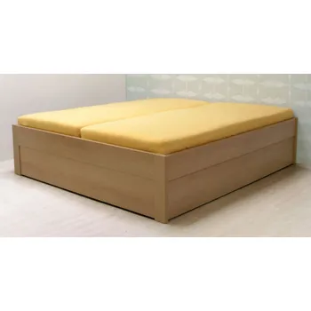 Nábytek BMB Postel Marika s nízkým čelem ostrá - masivní buk Moření: lak, Provedení: Bez roštu, Rozměr: 160 x 200 cm