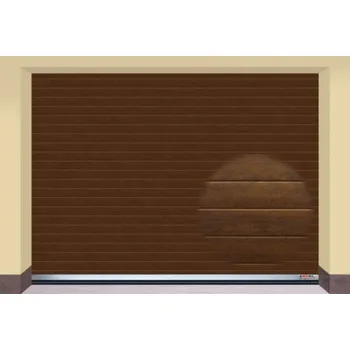 Garážová vrata AMPEL s.r.o. Sekční garážová vrata TMAVÝ DUB L 305×225 cm s elektrickým pohonem - Montáž do rodinného domu - 3 000 Kč
