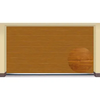 Garážová vrata AMPEL s.r.o. Sekční garážová vrata ZLATÝ DUB CL 455×255 cm s elektrickým pohonem - Montáž svépomocí