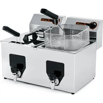 fritéza Fritéza Fiamma FF-10+10 NV 2x 8l s výpustí, 230V elektrická, INOX Duo (Nerezová DUO fritéza Fiamma s výpustí a objemem 2x 8 litrů, výkon 2x 3,5kW 230V)