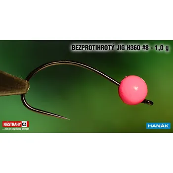 Rybářský háček Wolfram BL jig H360 #8 - 13 mm - #8, 5 ks, PINK, 1,0 g
