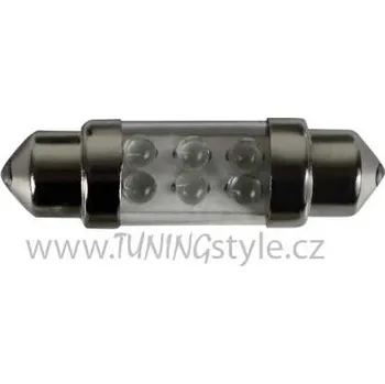 Autožárovka LED žárovka Sufit modrá 36mm 6 LED