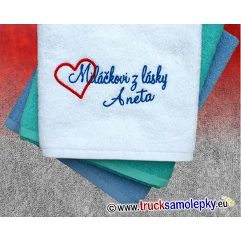Ručník Ručník z lásky srdíčko a text (Ručník z kvalitního froté 400 g/m2 o rozměrech 50 x 100 cm a výšivkou)