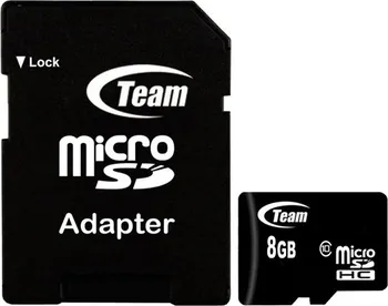 Paměťová karta TEAM microSDHC 8 GB Class 10 + SD adaptér (TUSDH8GCL1003)
