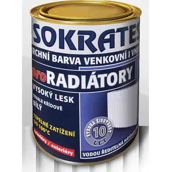 barva na kov SOKRATES PRO RADIÁTORY vodou ředitelná vrchní barva na radiátory 10kg Barva: bílá