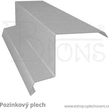 Střešní lemovaní Závětrná lišta horní rš 200 pozink