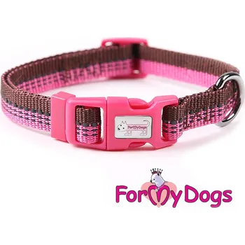 Obojek pro psa FOR MY DOGS Obojek FUCHSIA/BROWN Fuchsiový Velikost: S