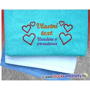 Ručník Ručník z lásky - vlastní text (Ručník z kvalitního froté 400 g/m2 o rozměrech 50 x 100 cm a výšivkou)