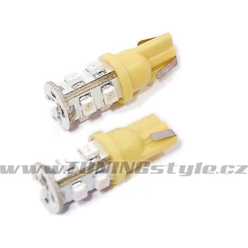 Autožárovka Žárovka 9 SUPER LED 12V T10 oranžová 2ks