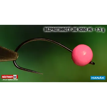 Rybářský háček Wolfram BL jig H360 #6 - 15 mm - #6, 5 ks, PINK, 1,5 g