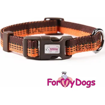 Obojek pro psa FOR MY DOGS Obojek BROWN/ORANGE Hnědo-oranžový Velikost: M