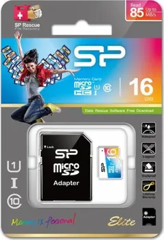 Paměťová karta Silicon Power microSDHC 16 GB UHS-I U1 + SD adaptér (SP016GBSTHBU1V20SP)