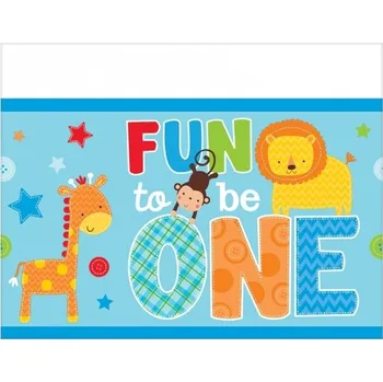 Jednorázový ubrus Chlapeček ŽIRAFA 1.narozeniny ubrus, 137 cm x 259 cm