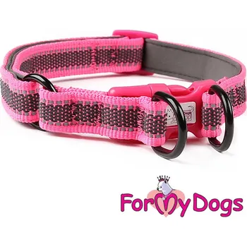 Obojek pro psa FOR MY DOGS Obojek RETROREFLECTIVE FUCHSIA Růžový Velikost: M
