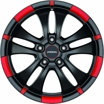 Alu kolo Ronal R59 jetblack-matt-red 7,5x18 5x108 ET50