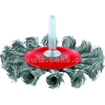 kartáč na vrtačku Kartáč drátěný obvodový 75mm, copánkový, stopka