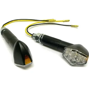 Osvětlení pro motocykl Highway Hawk Moto blinkry Highway Hawk HEXAGON s dlouhou nožičkou, LED, E-mark, černá (2ks) Černá