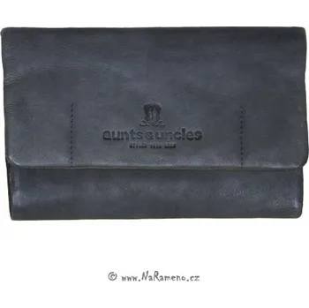 Peněženka Střední šedá kožená peněženka Aunts and Uncles s překlopem na patent Clove Seed