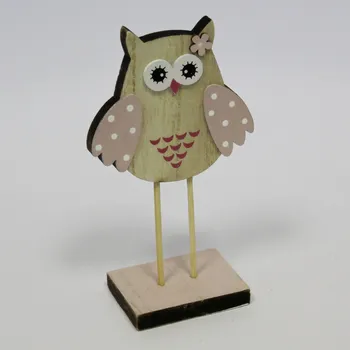 Zahradní dekorace Sova stojící dřevo 4,5x14cm natural (HAN-LJ700236)