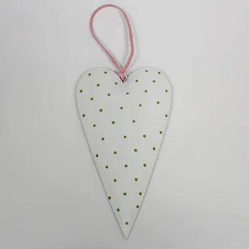 Zahradní dekorace Srdce závěs plech 9,5x17cm bílá (HIF-172851W)