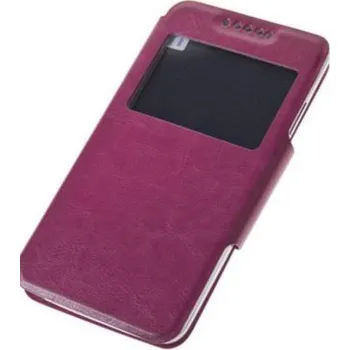 Pouzdro na mobilní telefon Aligator Book Window univerzální L růžové