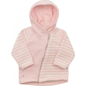 Kojenecká bunda růžová fleecová bundička s kapuckou