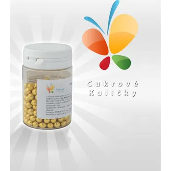 Jedlá dekorace na dort Cukrové kuličky II zlaté, Ambrosio 50 g/dóza