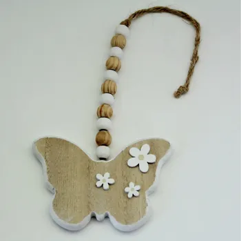 Zahradní dekorace Motýl závěs dřevo 10x6,5vm/28cm natural (HHI-W61155SC)